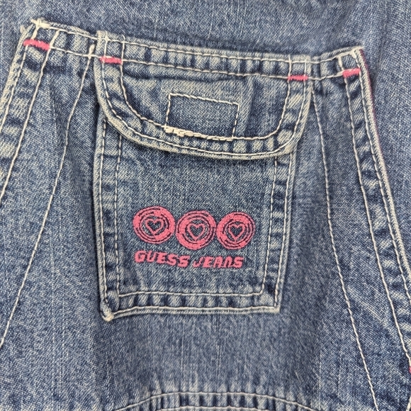 Vintage Guess Girls Overalls denim suspenders size medium - Picture 3 of 8